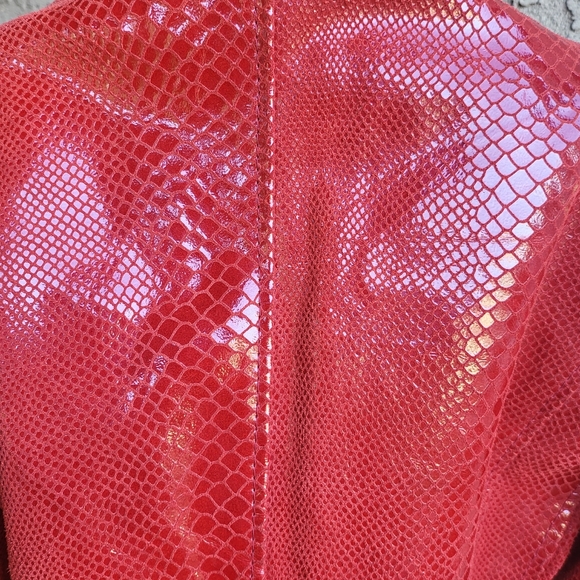 Red Italian Leather Jacket - Picture 5 of 7